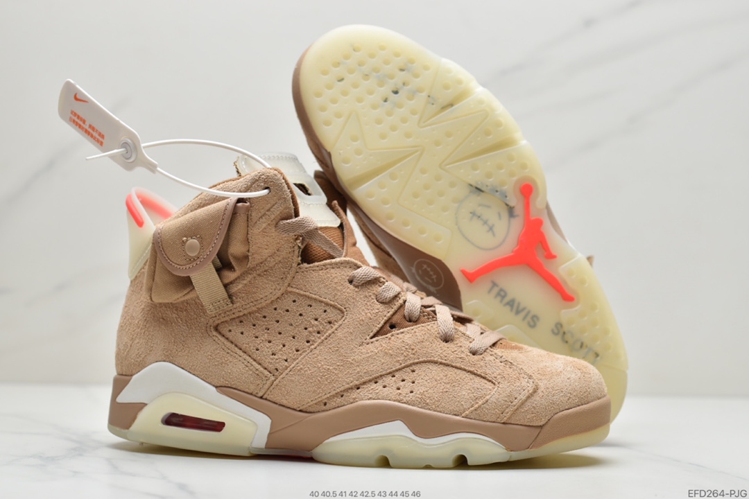 390 Travis Scott x Air Jordan 6 Retro SP”British Khaki”AJ6代乔丹复古休闲文化篮球鞋DH0690-200