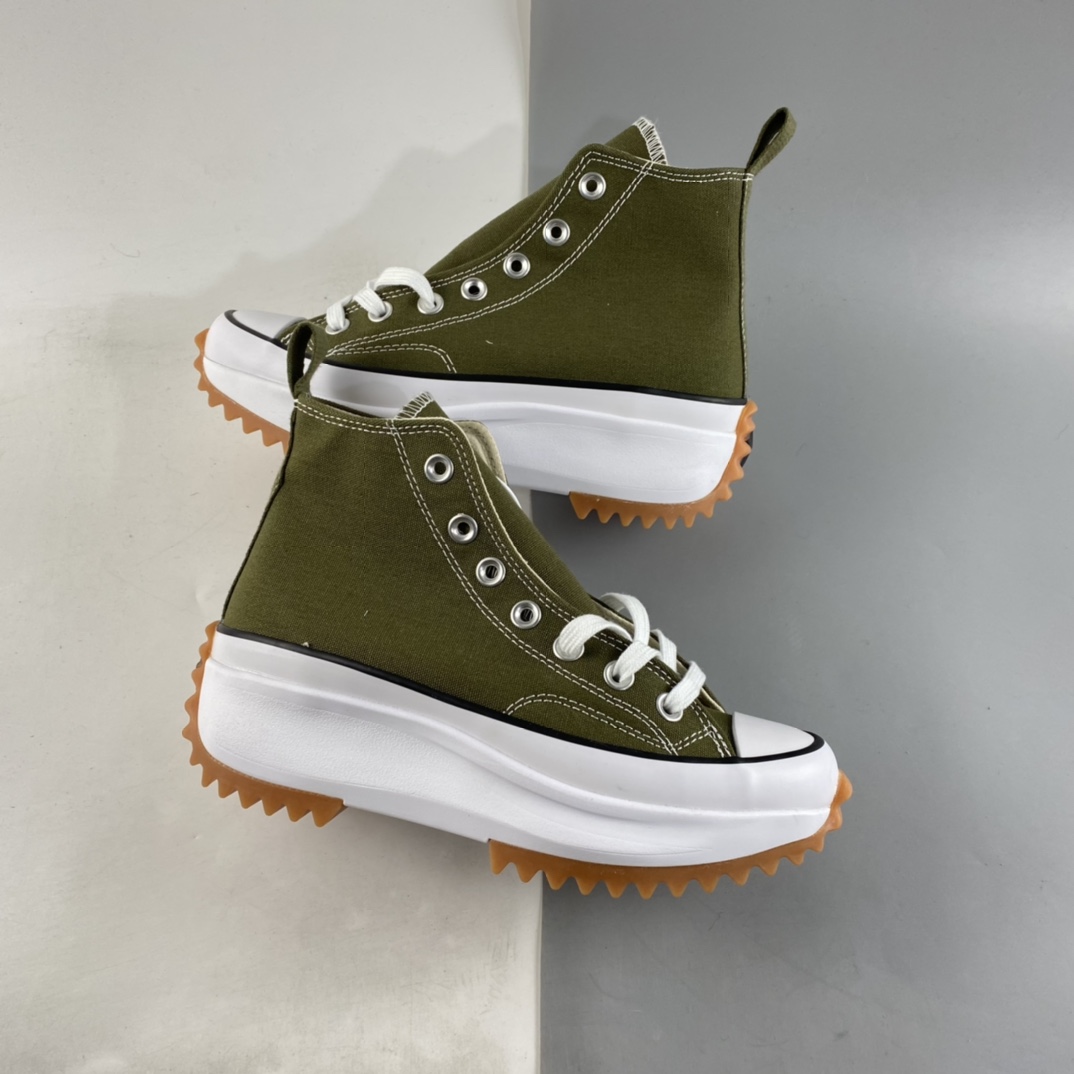 P140  Converse  Run Star Hike 匡威复古军绿厚底运动鞋 171667C