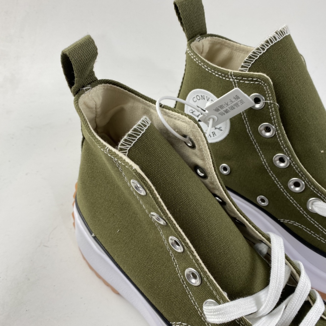 P140  Converse  Run Star Hike 匡威复古军绿厚底运动鞋 171667C