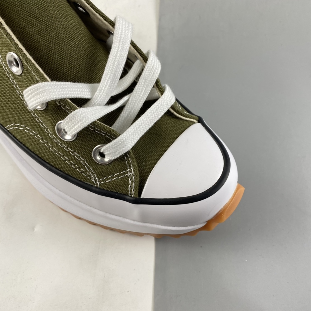 P140  Converse  Run Star Hike 匡威复古军绿厚底运动鞋 171667C