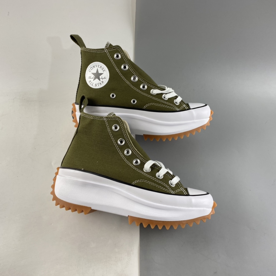 P140  Converse  Run Star Hike 匡威复古军绿厚底运动鞋 171667C