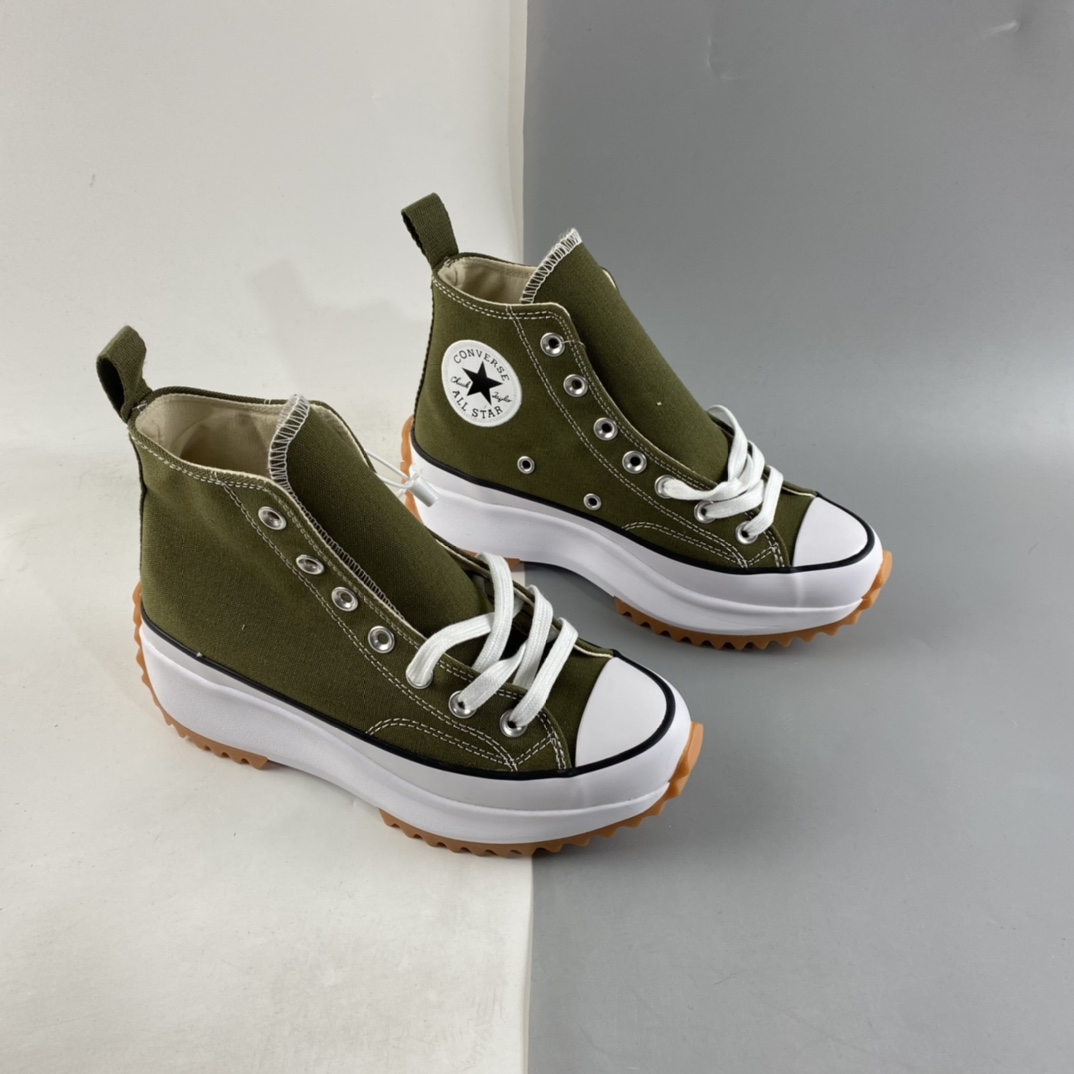 P140  Converse  Run Star Hike 匡威复古军绿厚底运动鞋 171667C