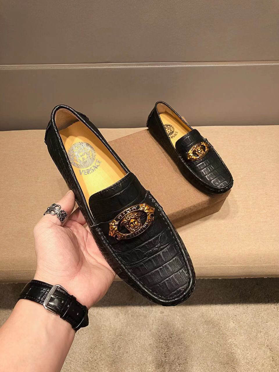 P230, nuevo nuevo, Versace cocodrilo zapatos casuales de los hombres de soja los últimos elementos d