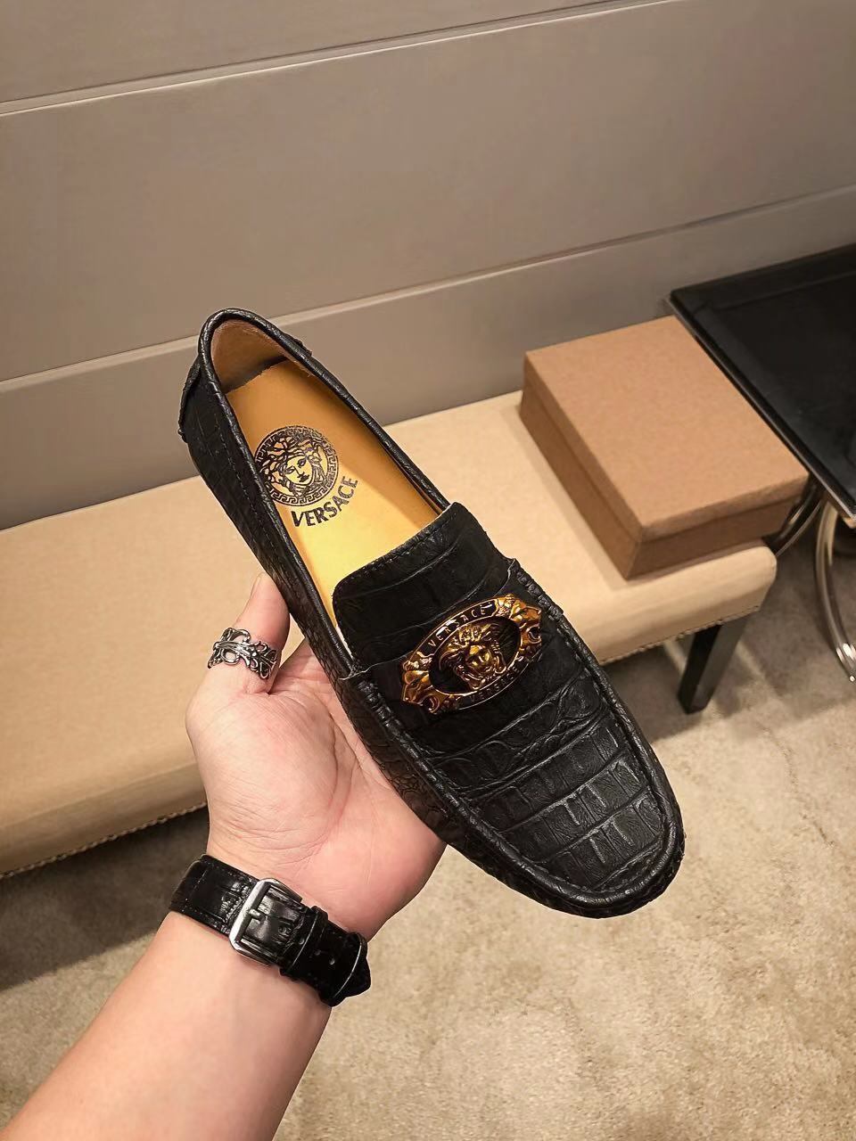 P230, nuevo nuevo, Versace cocodrilo zapatos casuales de los hombres de soja los últimos elementos d