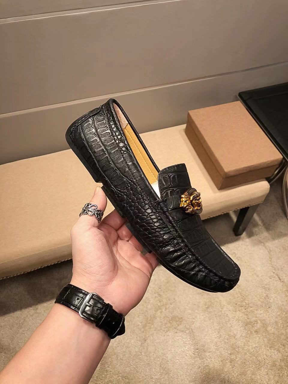 P230, nuevo nuevo, Versace cocodrilo zapatos casuales de los hombres de soja los últimos elementos d