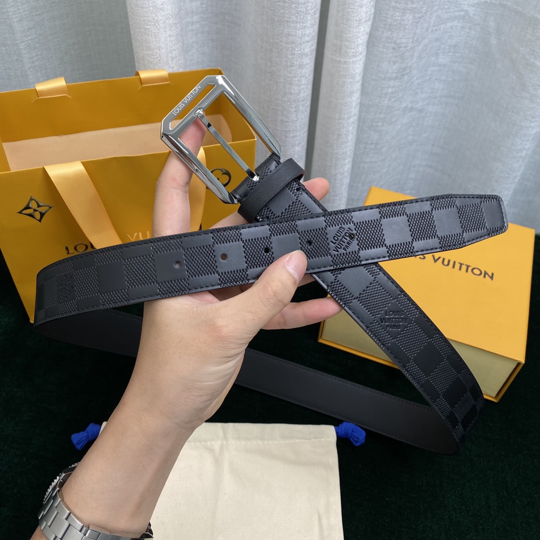 Louis Vuitton AAA+
 Belts Fake Designer
 Lattice Men Cowhide