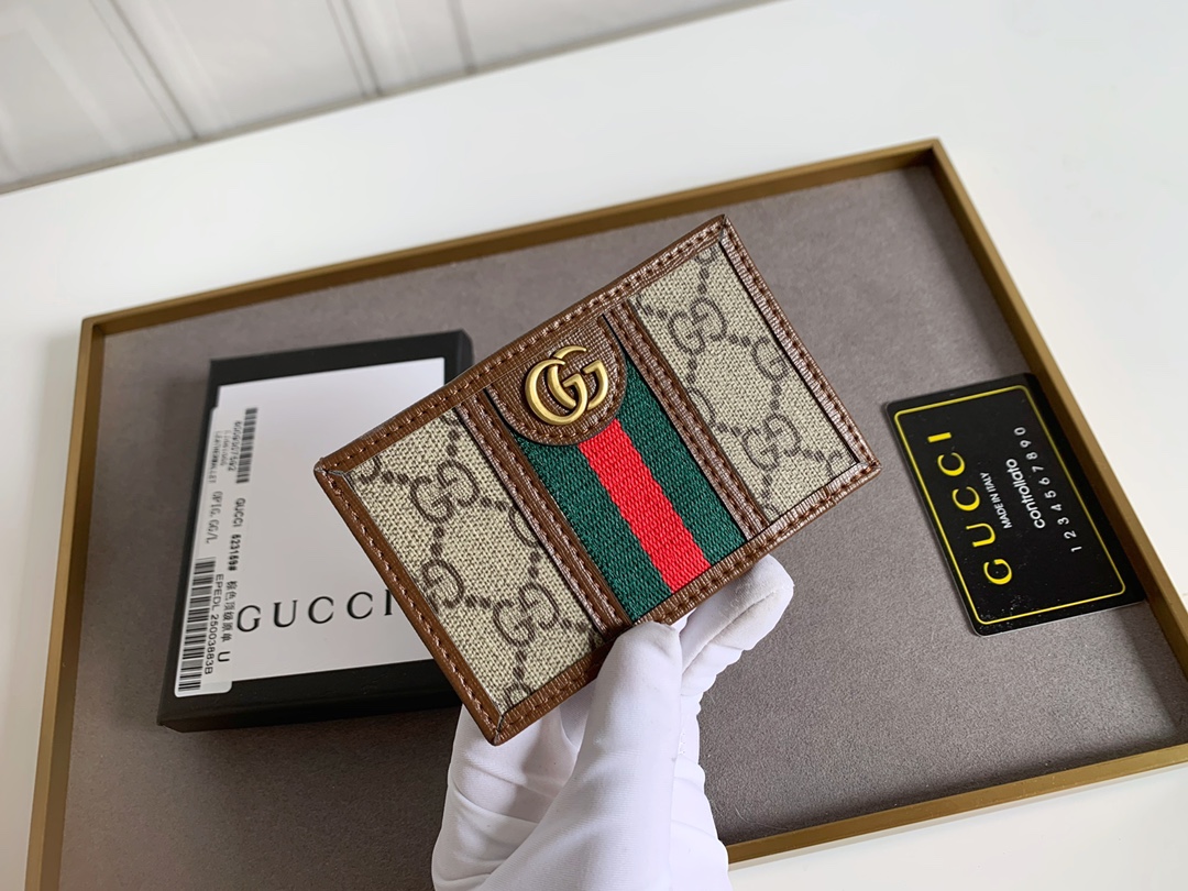 Ophidiaシリーズ GG Supreme 小カードケース - 高級人造帆布製