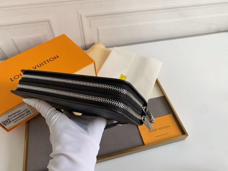 高級ブランド 男性用ダブルジッパー財布 実用的なデザインと広々とした収納