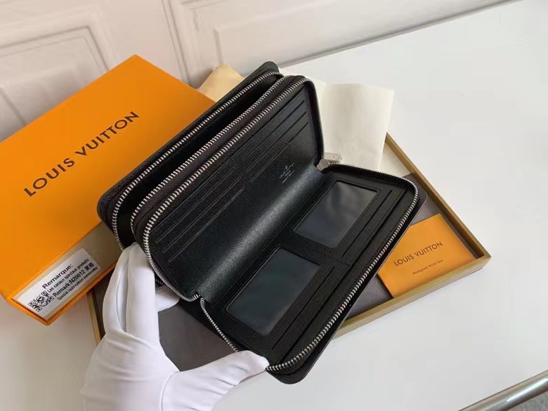 高級ブランド 男性用ダブルジッパー財布 実用的なデザインと広々とした収納