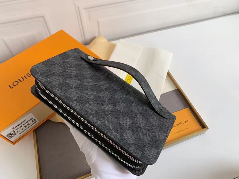 高級ブランド 男性用ダブルジッパー財布 実用的なデザインと広々とした収納