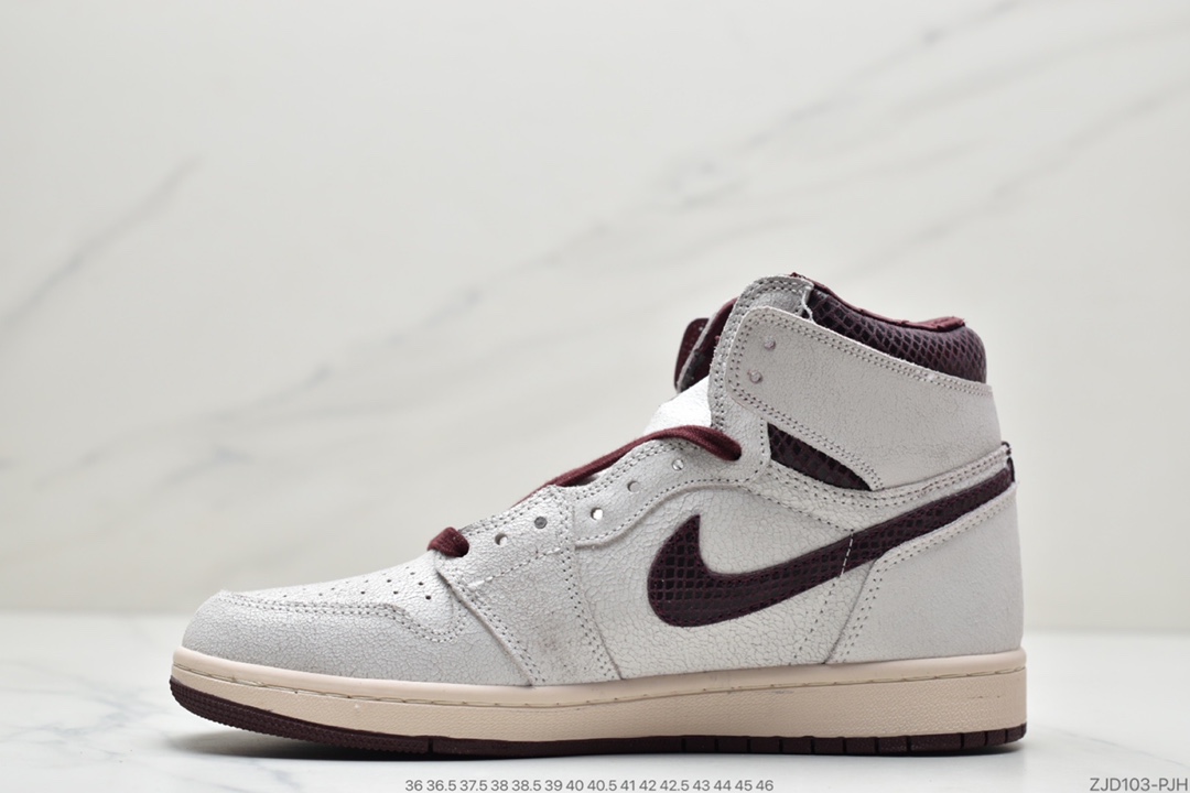 240  Maniére x Nike Air Jordan 1 Retro High OG ”White Sail/Maroon”AJ1 DO7097-100