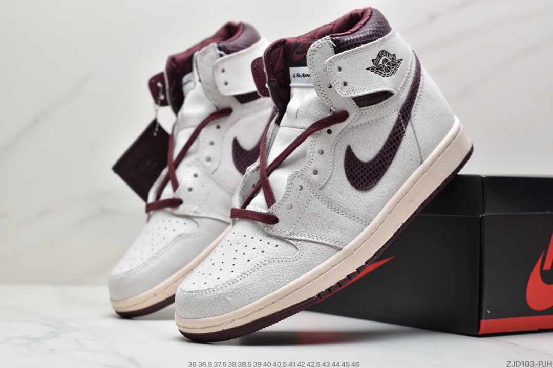 240  Maniére x Nike Air Jordan 1 Retro High OG ”White Sail/Maroon”AJ1 DO7097-100