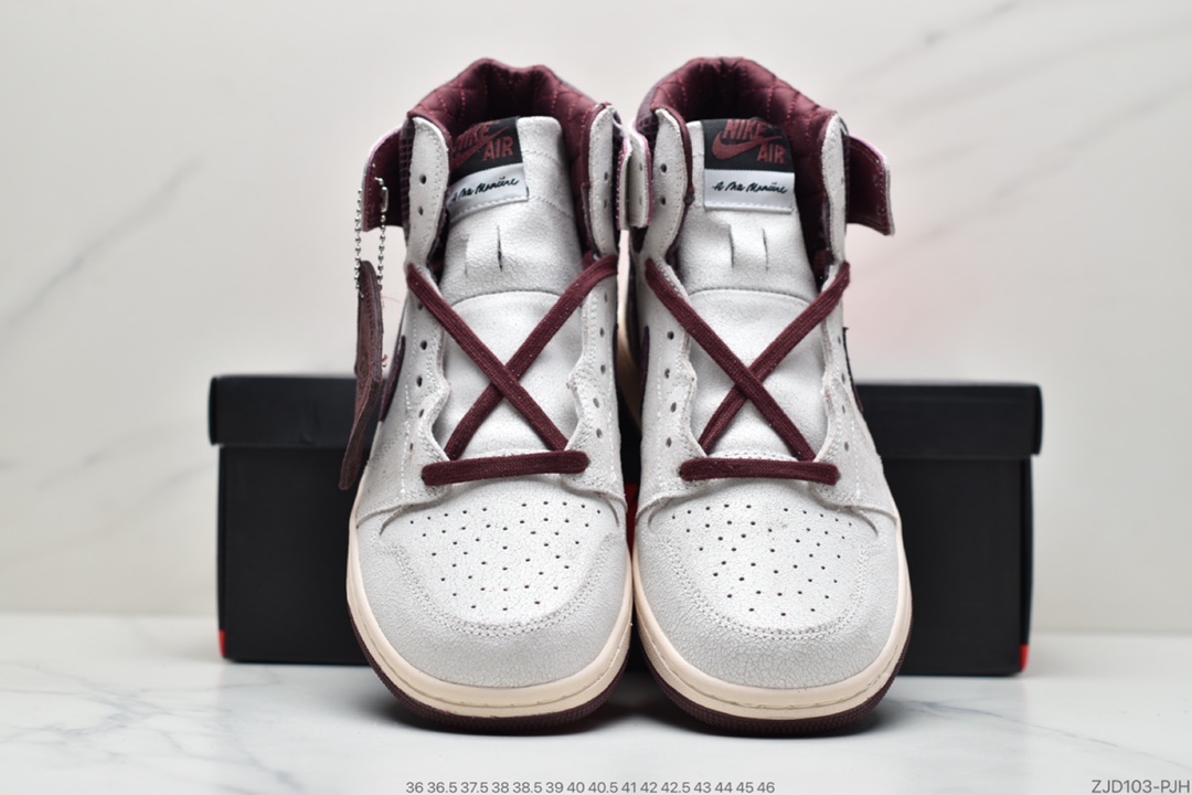 240  Maniére x Nike Air Jordan 1 Retro High OG ”White Sail/Maroon”AJ1 DO7097-100
