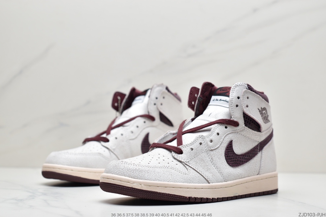 240  Maniére x Nike Air Jordan 1 Retro High OG ”White Sail/Maroon”AJ1 DO7097-100