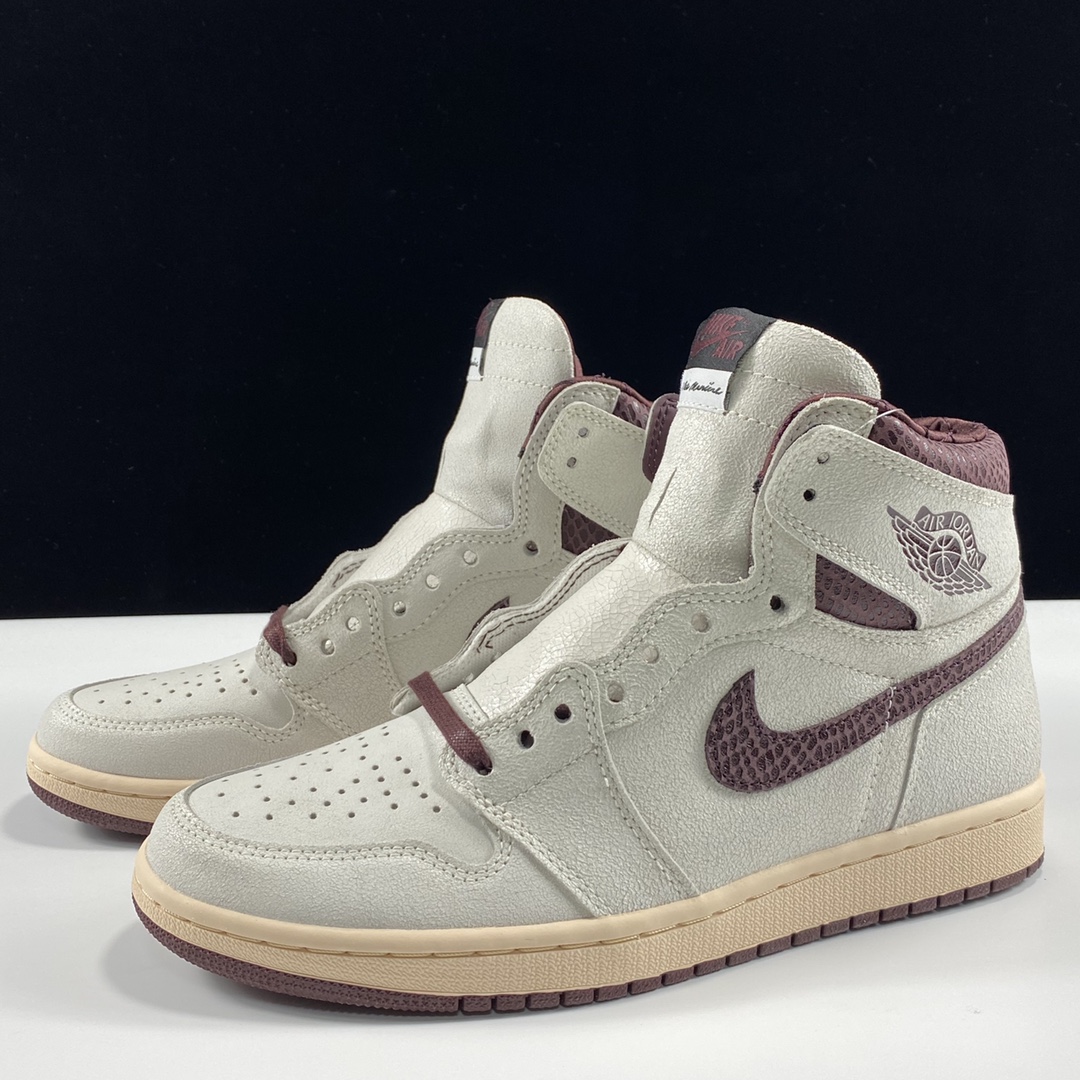 福利特价AMaManierexAirJordan1HighOG灰棕蛇纹DO7097-100尺码40.5-