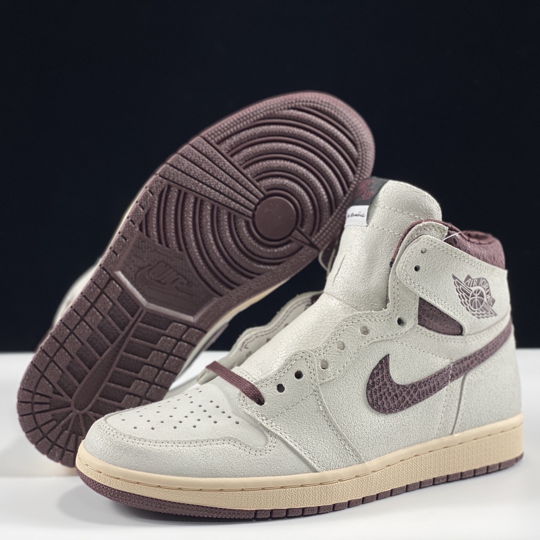 福利特价AMaManierexAirJordan1HighOG灰棕蛇纹DO7097-100尺码40.5-