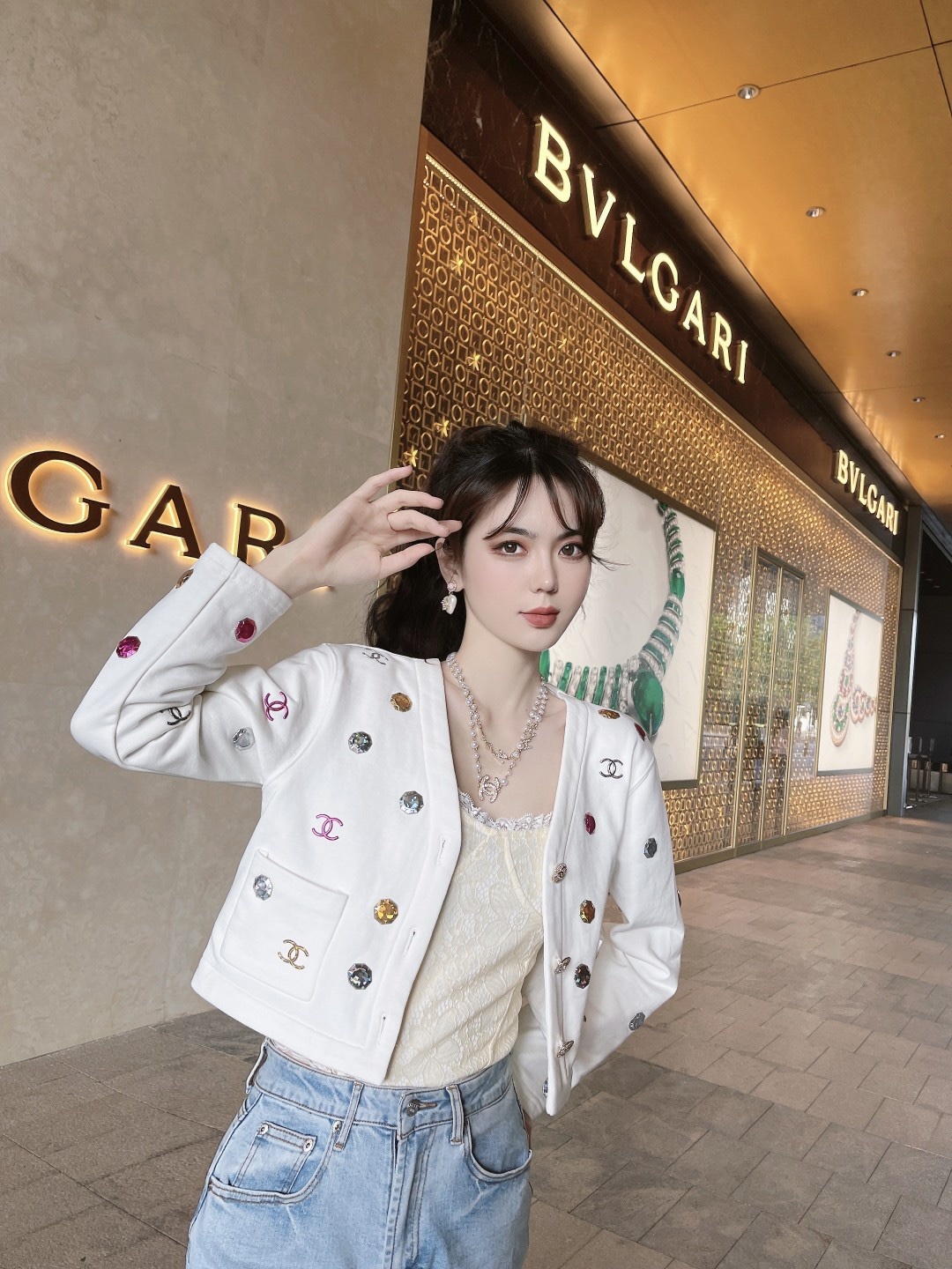 chanel钻石珠宝开衫s肩宽42胸