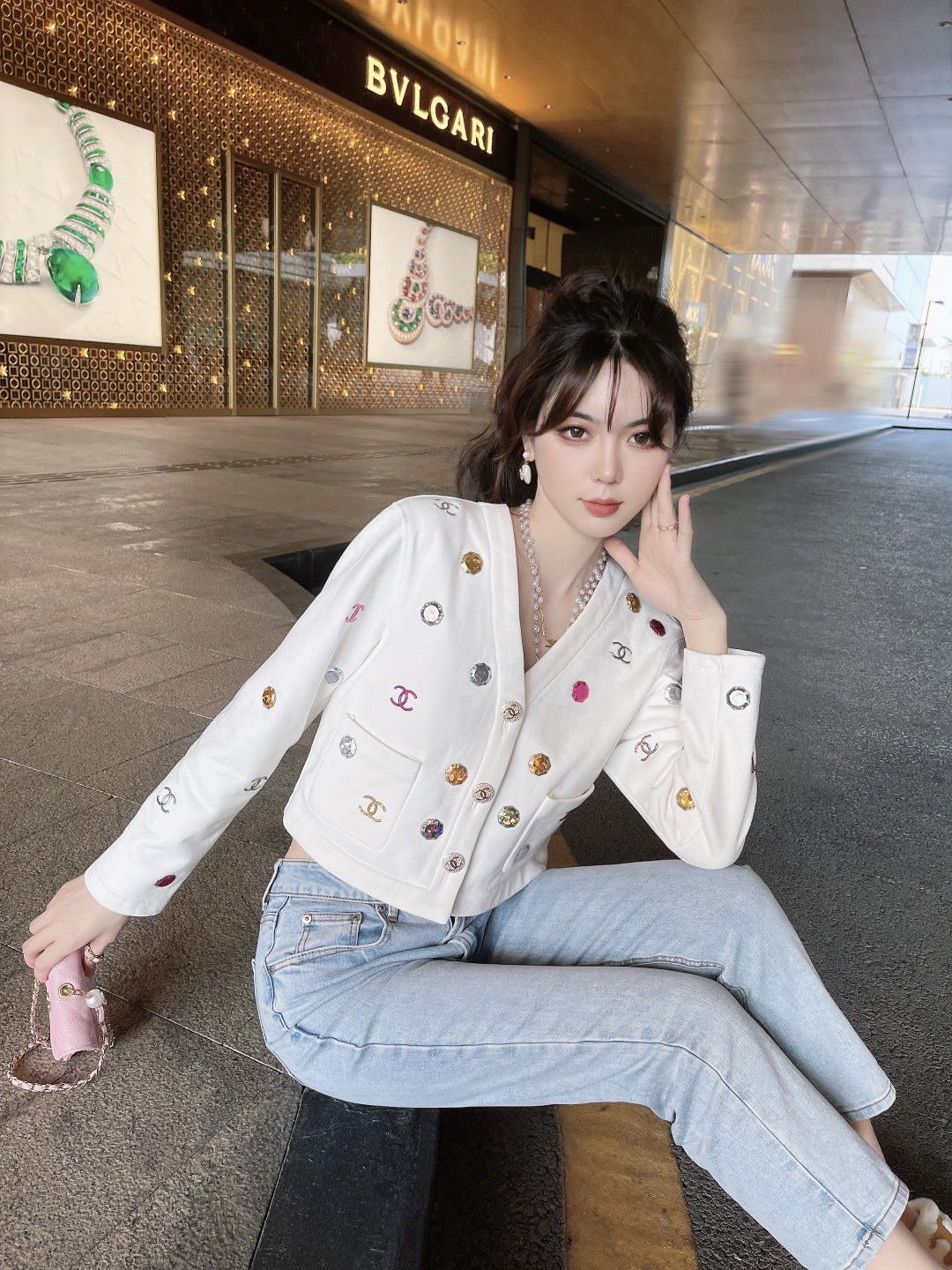 chanel钻石珠宝开衫s肩宽42胸