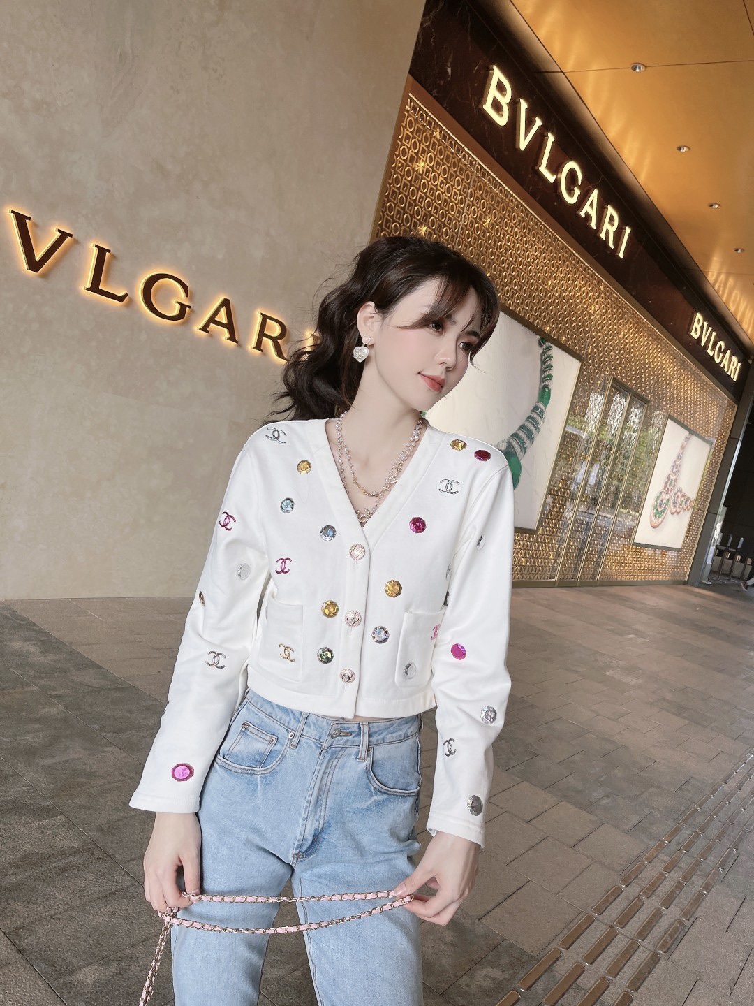 chanel钻石珠宝开衫s肩宽42胸