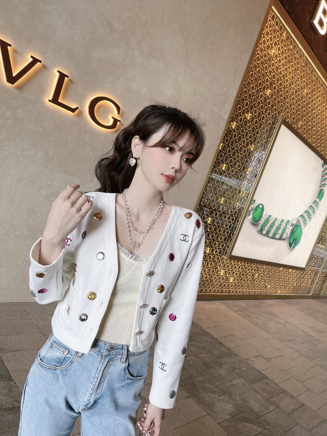 chanel钻石珠宝开衫s肩宽42胸
