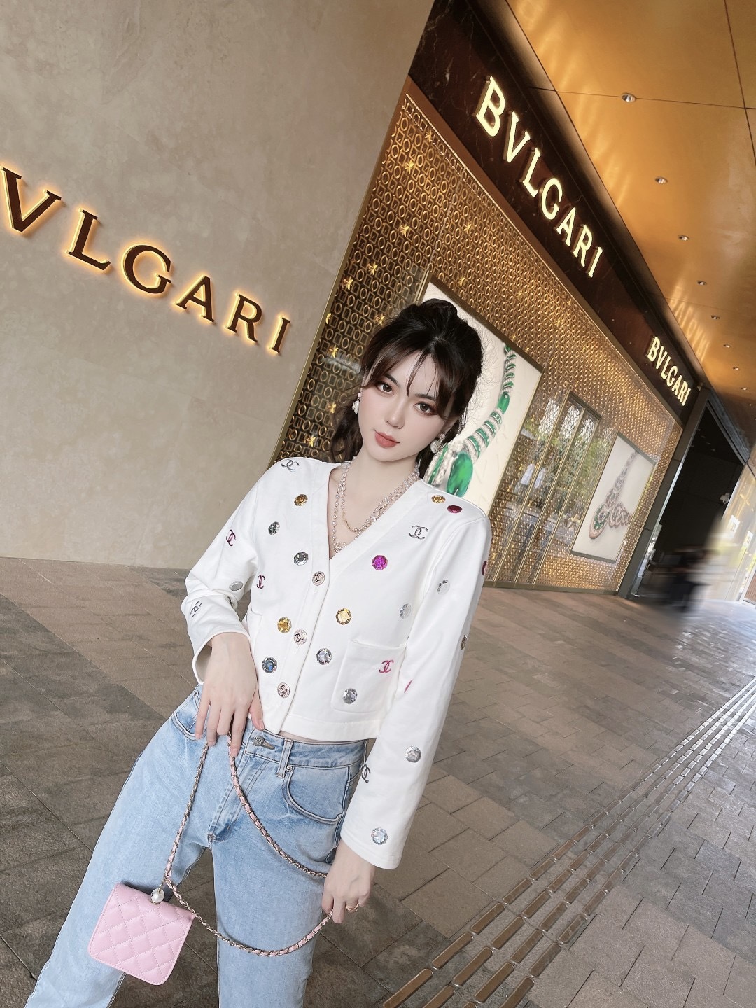 chanel钻石珠宝开衫s肩宽42胸
