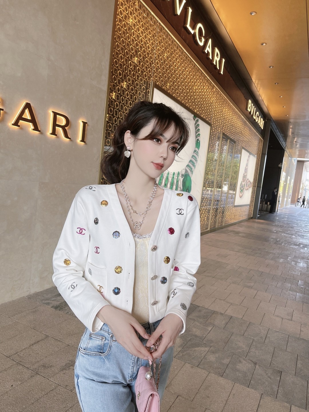 chanel钻石珠宝开衫s肩宽42胸