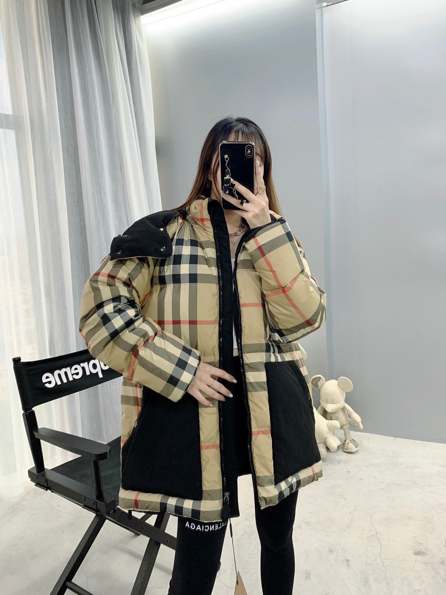 BURBERRY格纹羽绒服天内可换码