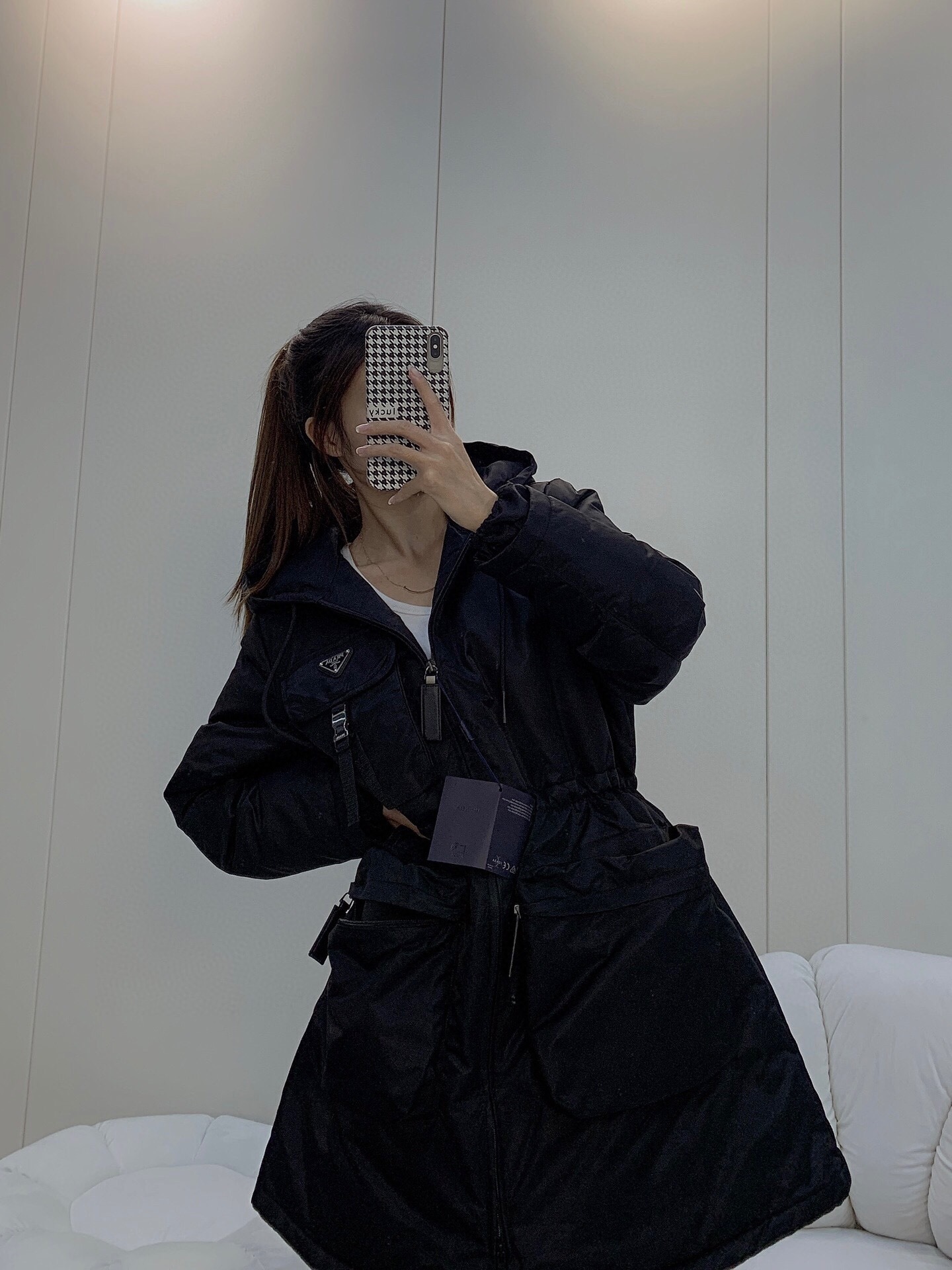 Prada三角中长外套天内可换码数不