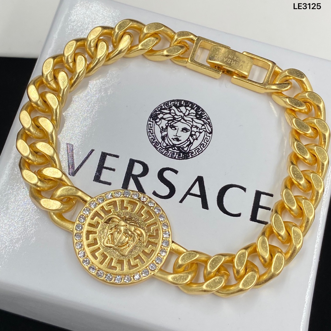 Versace Jewelry Bracelet Gold Openwork Unisex Chains