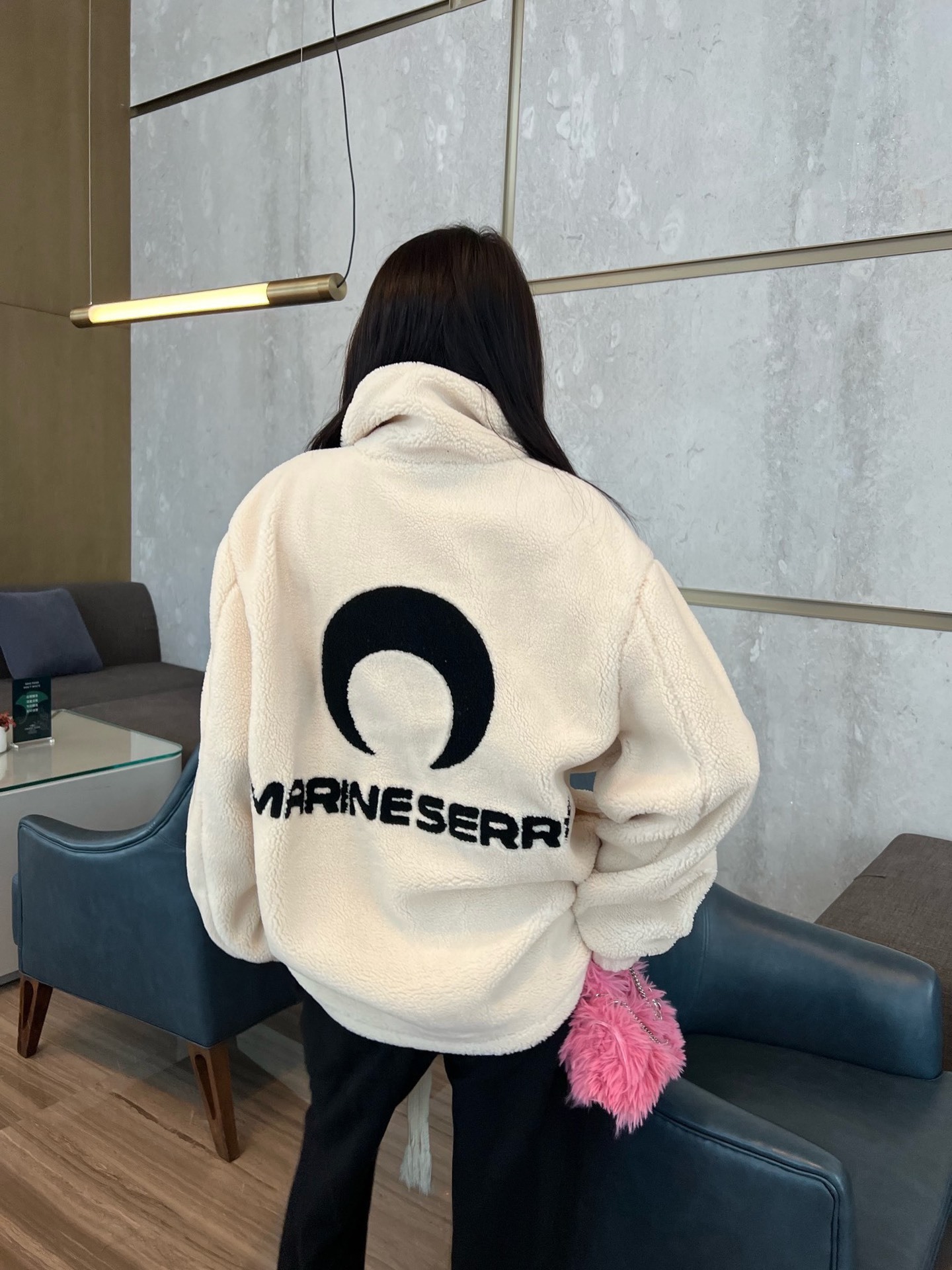MS月亮刺绣毛绒卫衣s肩宽50胸围1