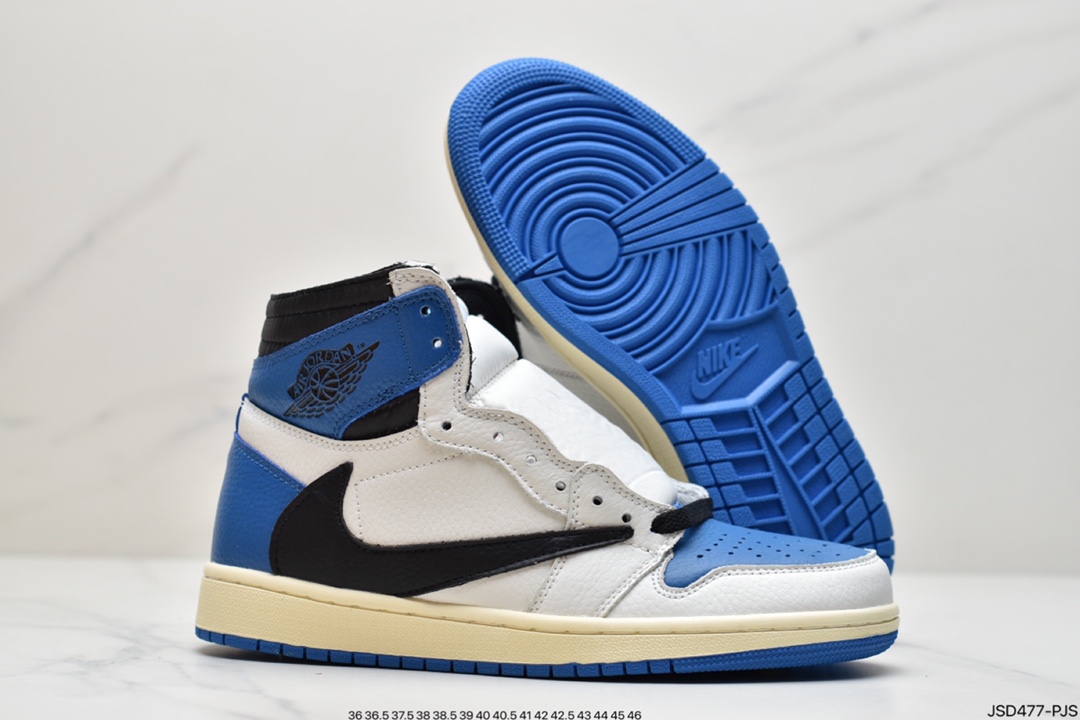 200 Travis Scott x Fragment x Air Jordan 1 Low“Military Blue”闪电倒钩高帮DM7866-140