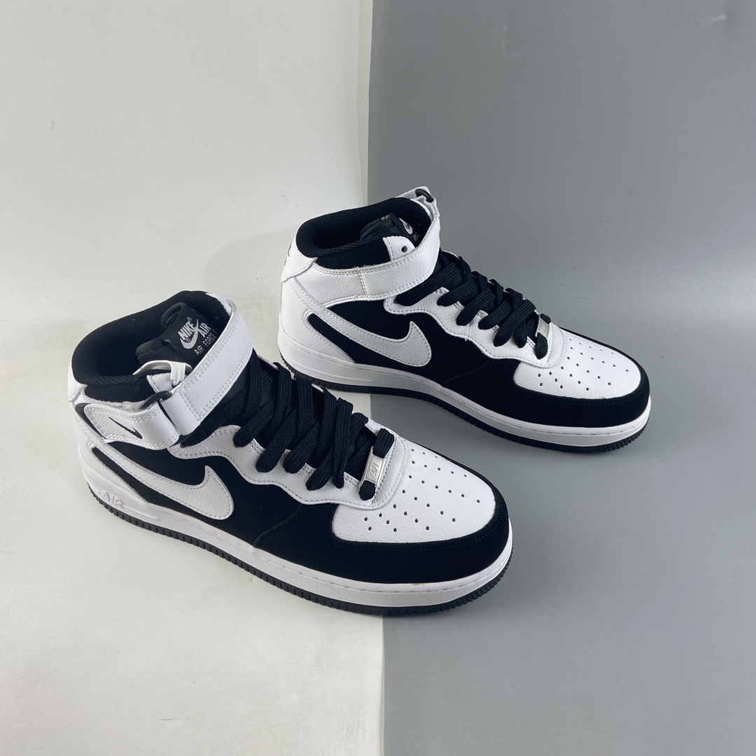 P260 NIKE Air Force 1’07 Mid 麂皮黑白熊猫YH2293-033