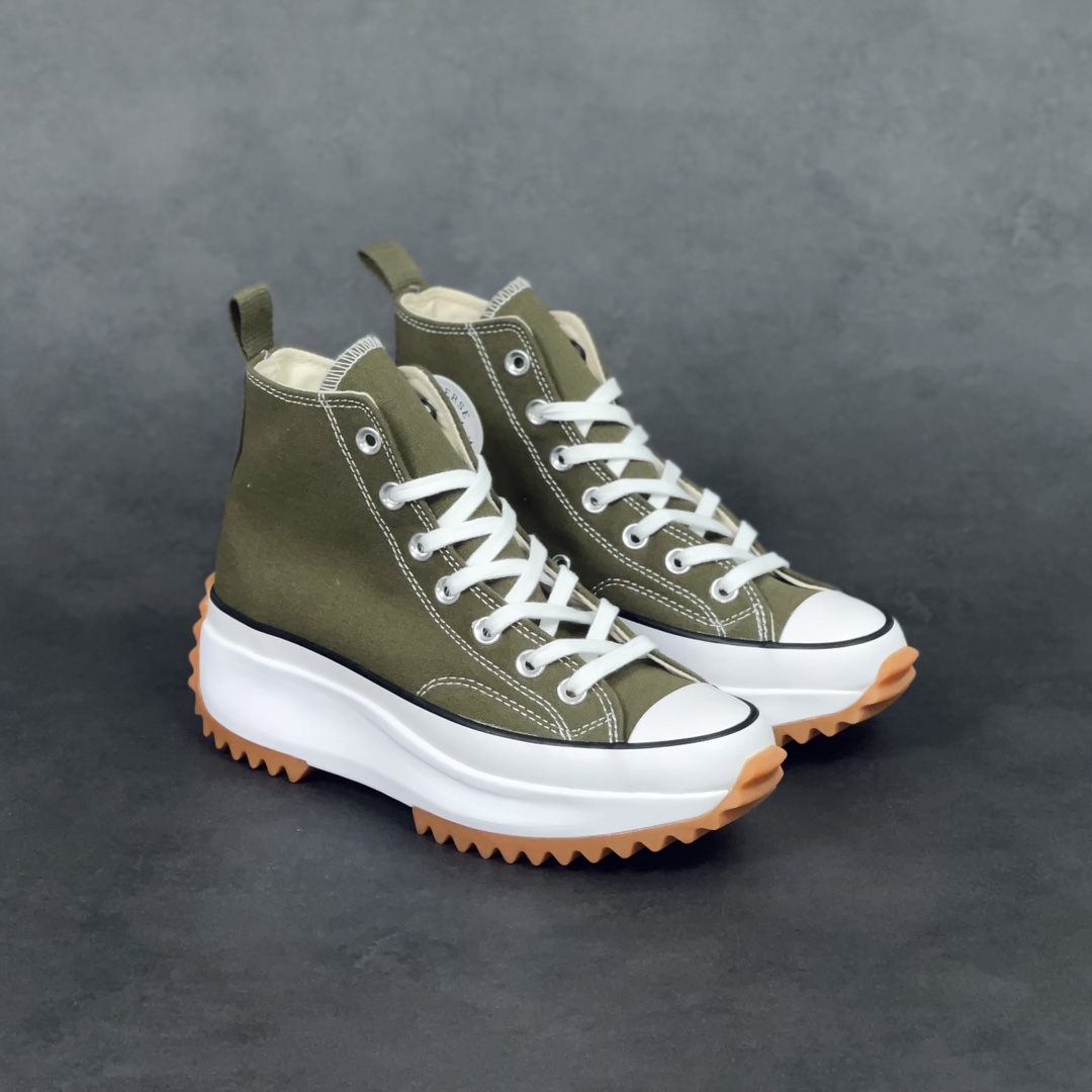 F5 Converse Run Star Hike 匡威官方复古军绿大地色系厚底松糕鞋
