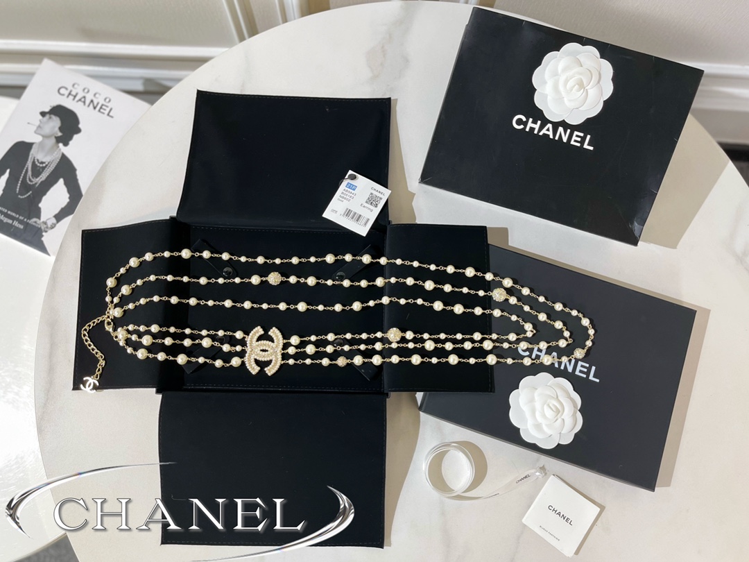 新款☑️CHANEL香奈儿双c三层珍珠毛衣链项链
