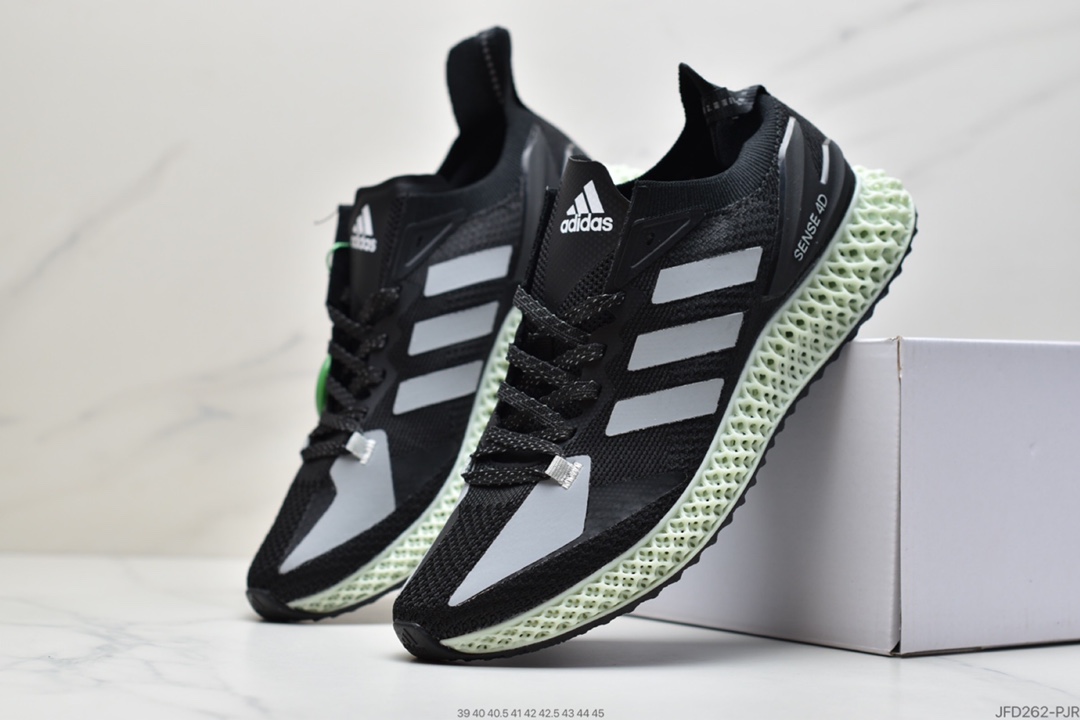 170 阿迪达斯 Adidas Alphaedge 4D 针织呼吸面休闲运动慢跑鞋鞋面以经典跑鞋