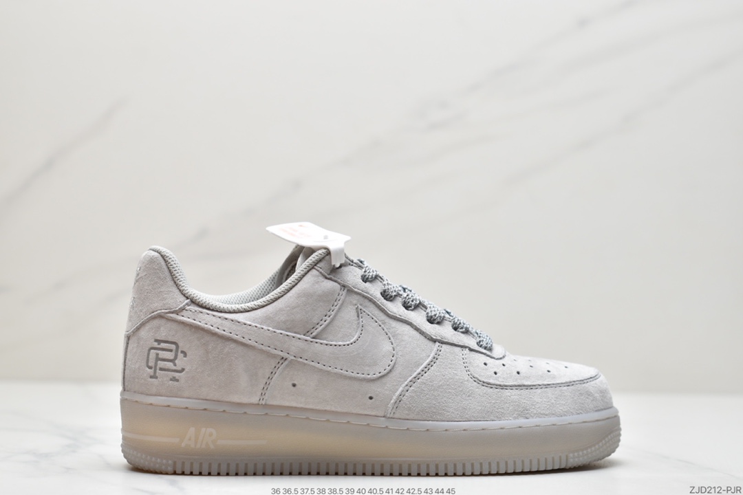 240 Reigning Champ x Nike Air Force 1 Low ’07空军一代经典低帮百搭板鞋“2.0雾灰透明底天使3M”AA1117-188