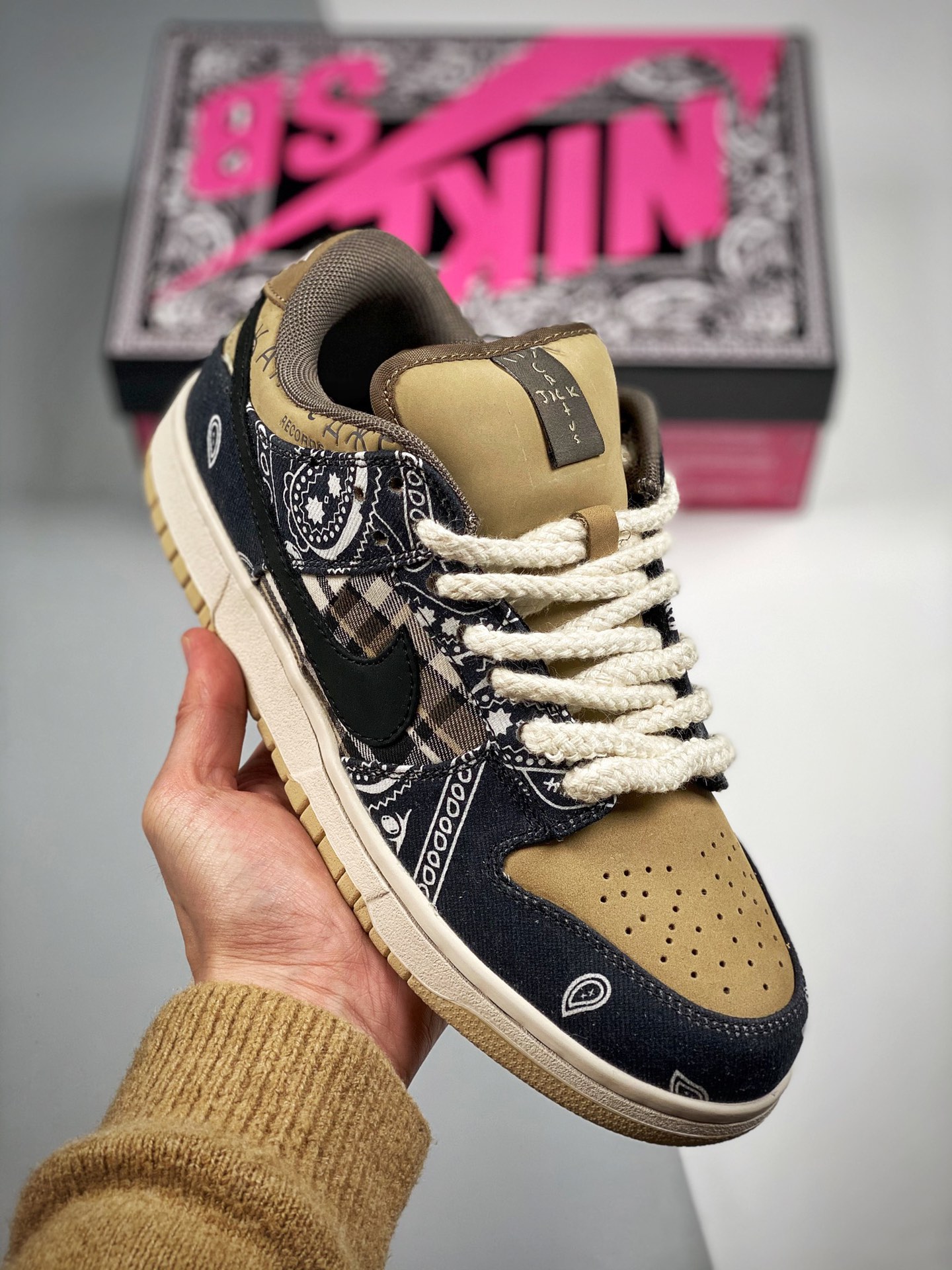 NK Dunk LOW "Jackboys" flor de anacardo, materiales originales de primera capa, forma exclusiva procesada por destilaci…