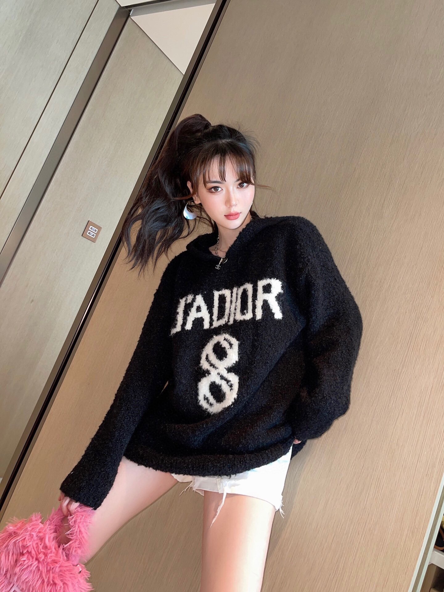 ChristianDior8字连帽毛