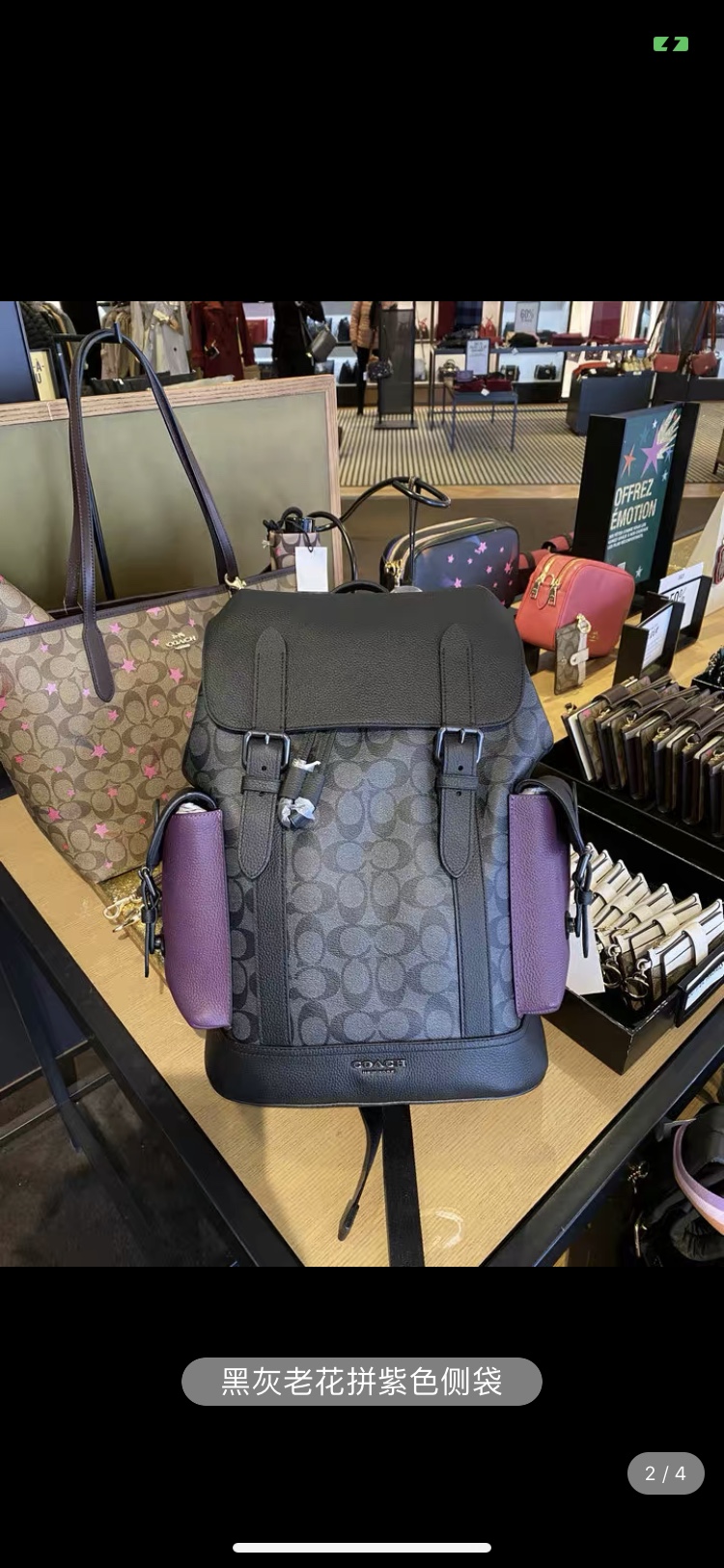 Coach coach蔻驰5414奥莱新款男士Hudson马车 双肩包旅行包尺寸CM*42CM*13纯色/牛皮 印花/PVC