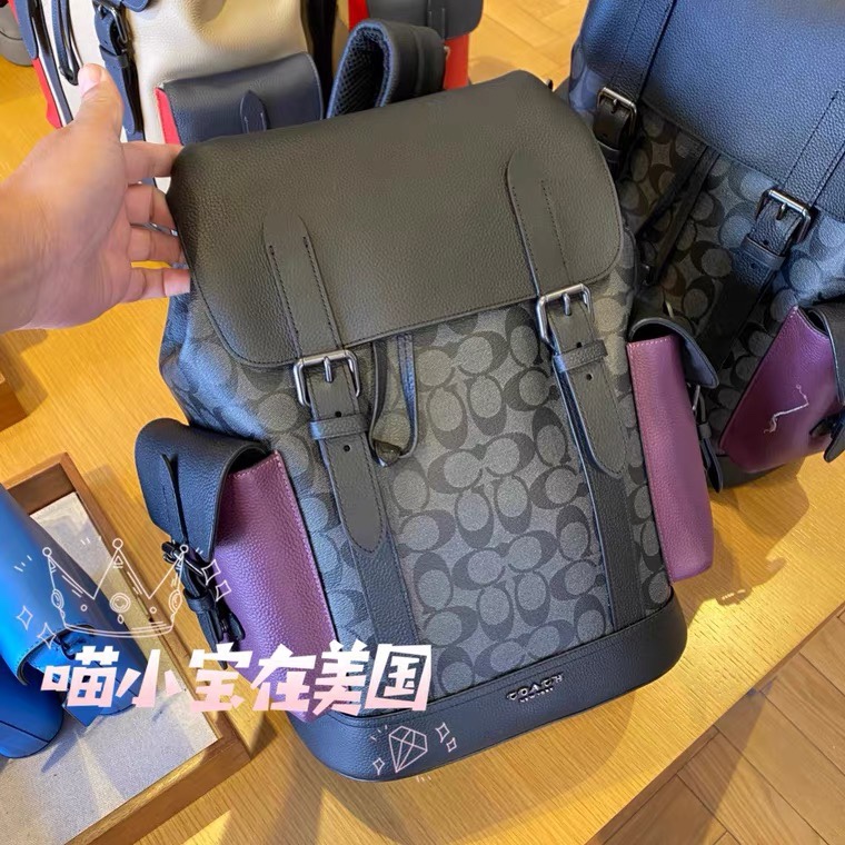 Coach coach蔻驰5414奥莱新款男士Hudson马车 双肩包旅行包尺寸CM*42CM*13纯色/牛皮 印花/PVC