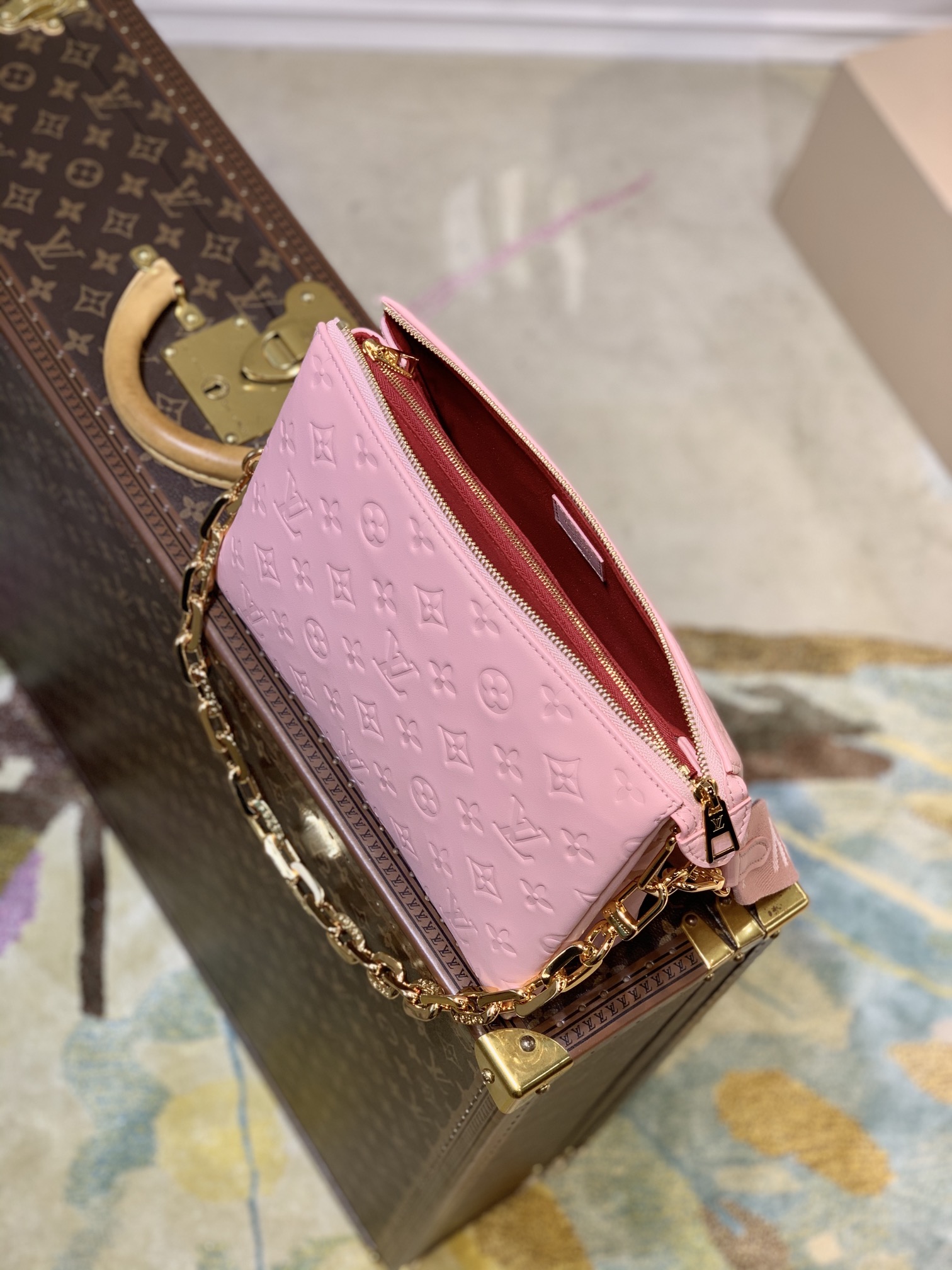 M59276 Louis Vuitton Monogram Embossed Puffy Coussin PM Handbag