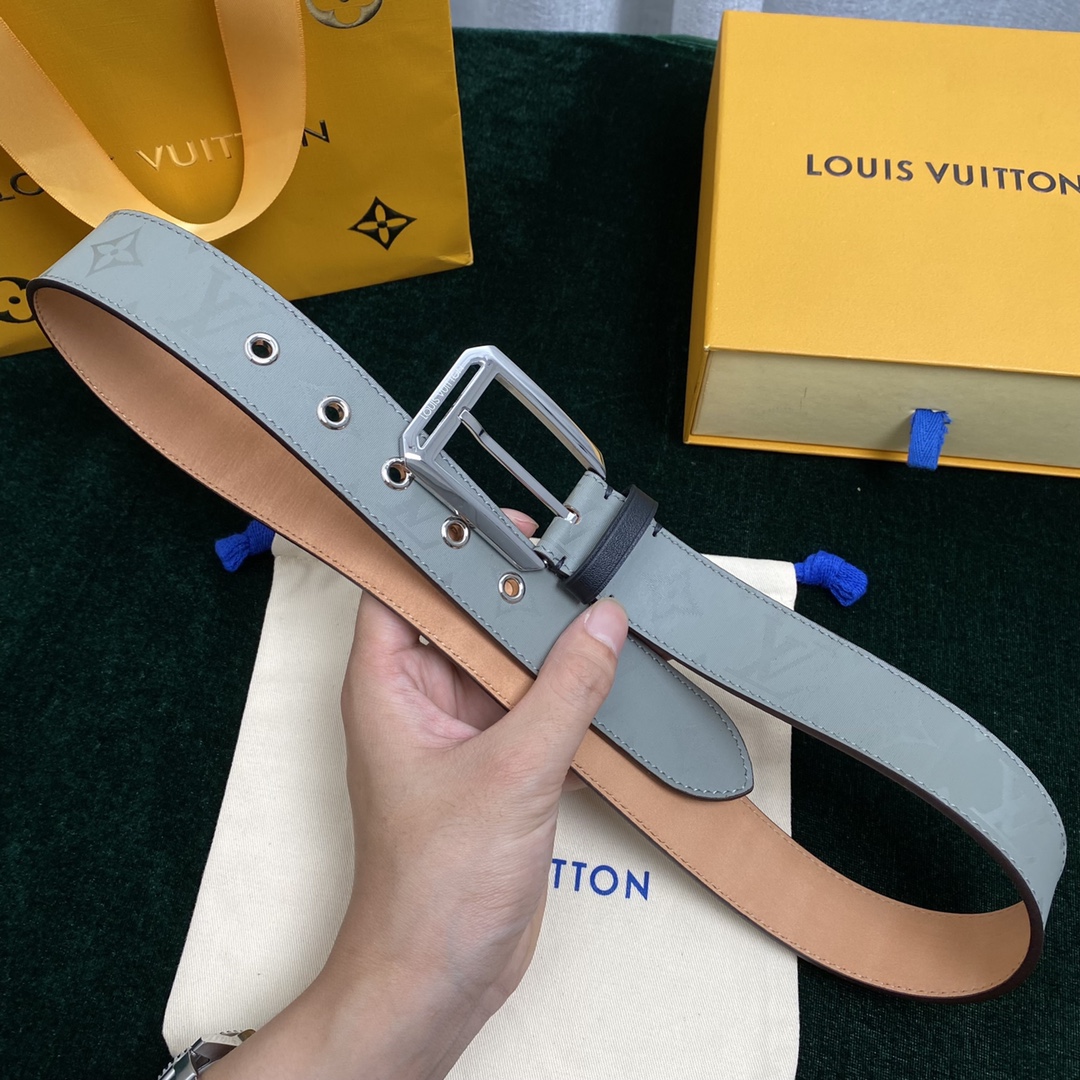 Louis Vuitton Belts Men Canvas Frosted