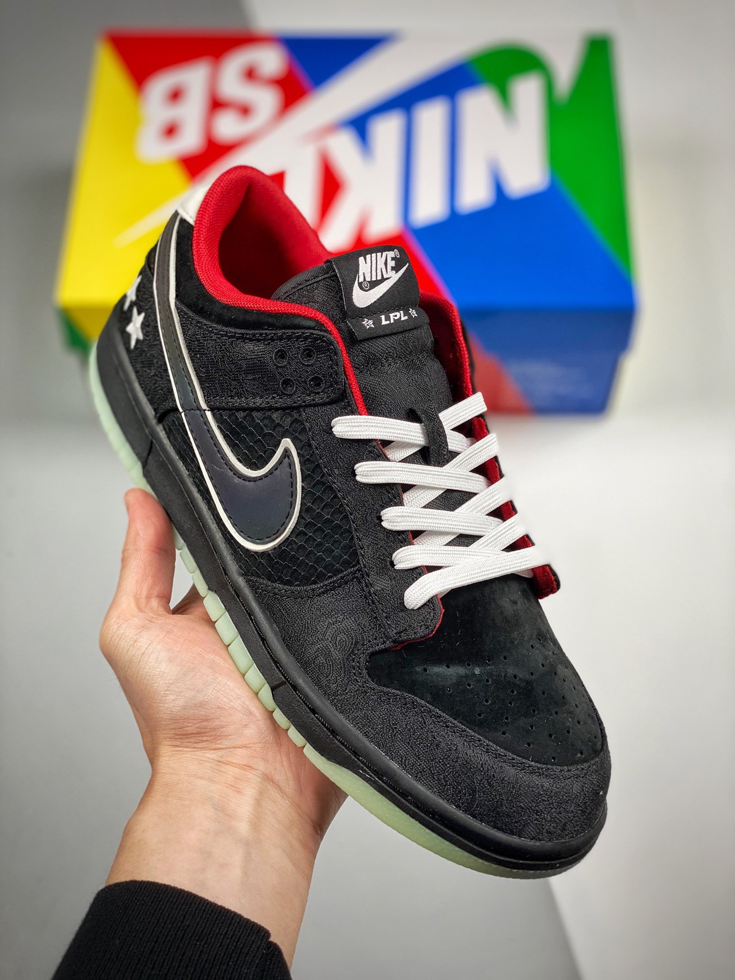 LPL x NK Dunk LOW luminoso, estrellas, League of Legends, material de capa superior original, molde exclusivo procesado…