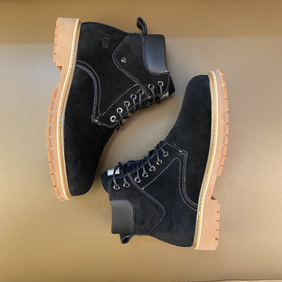 K5  独家上线 原版雪地靴～UGG英伦风毛毛靴冬季绒里款 头层牛皮真羊毛保暖男靴👉面料头层牛皮绒面，雪融都不怕浸水 原版UGG大底 筒口夹棉更加 司机驾车专用🚗 最可选 👉内里保证不掺假毛绒 G5 %真羊毛 潮人款豆豆鞋 帆船鞋懒人 卖爆啦爆啦 男鞋