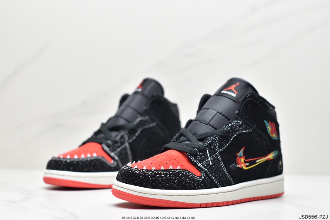 200 Air Jordan 1 AJ1 黑红万圣节刺绣中帮篮球鞋休闲运动鞋DN4904-001
