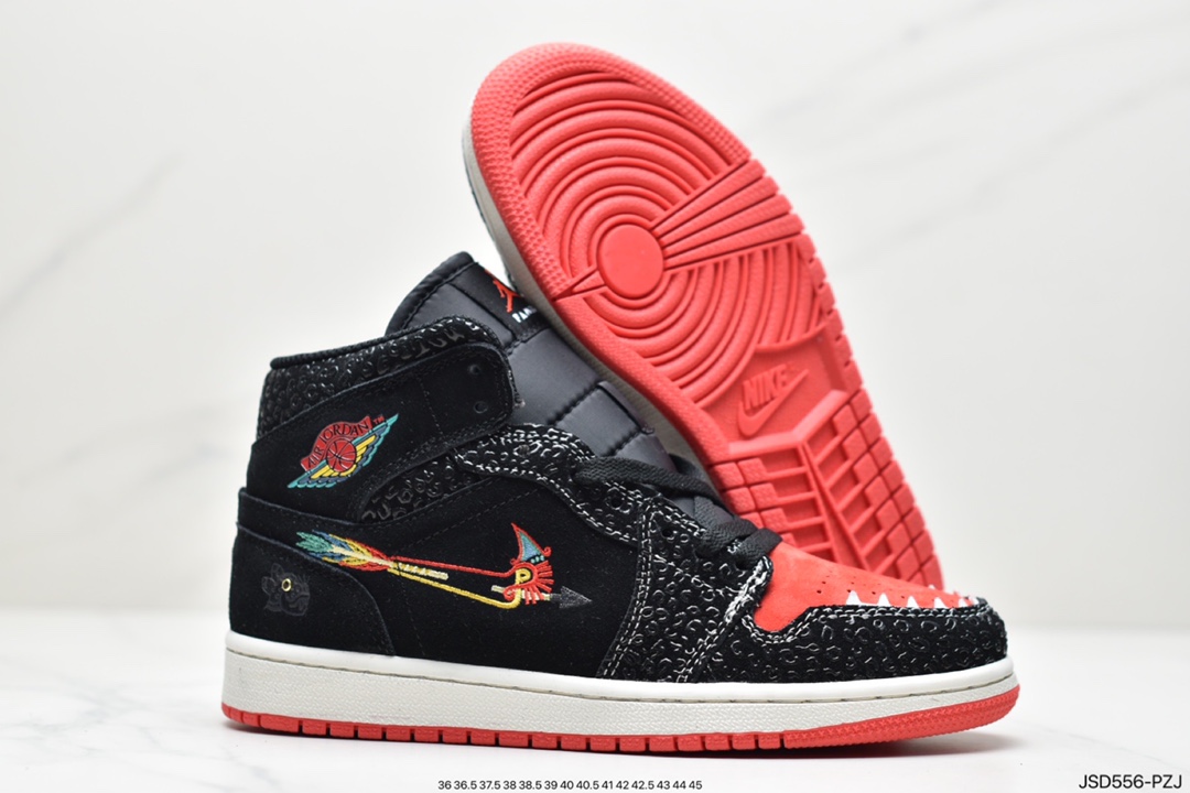 200 Air Jordan 1 AJ1 黑红万圣节刺绣中帮篮球鞋休闲运动鞋DN4904-001