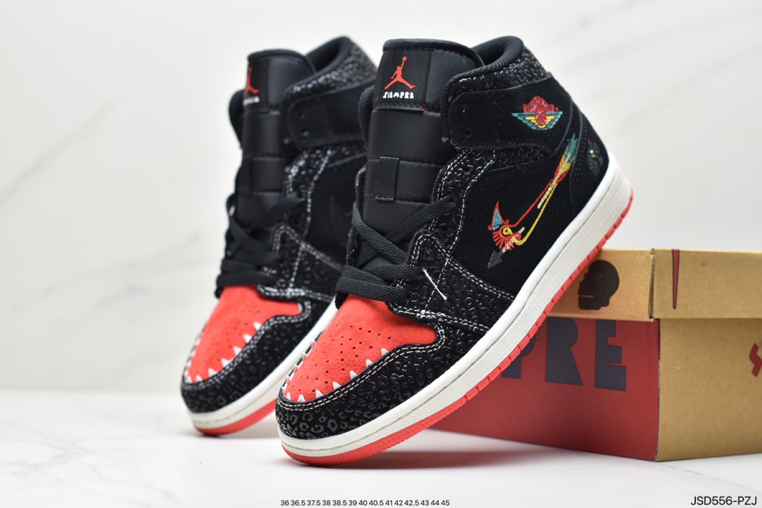 200 Air Jordan 1 AJ1 黑红万圣节刺绣中帮篮球鞋休闲运动鞋DN4904-001