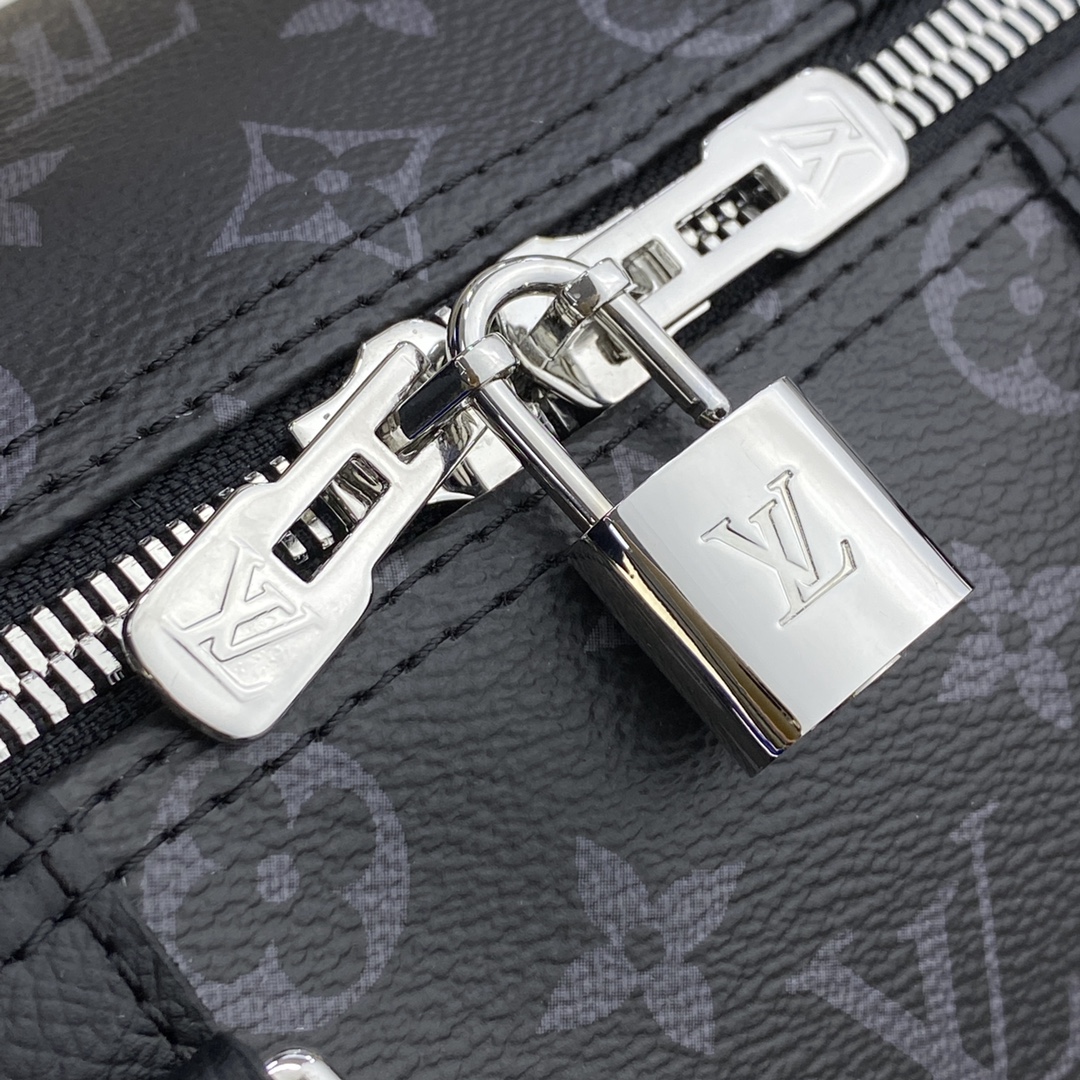 Louis Vuitton LV Keepall Travel Bags Black White Taiga Fashion Casual M30235