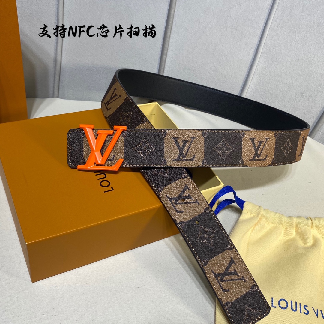 Louis Vuitton Belts Men Calfskin Cowhide