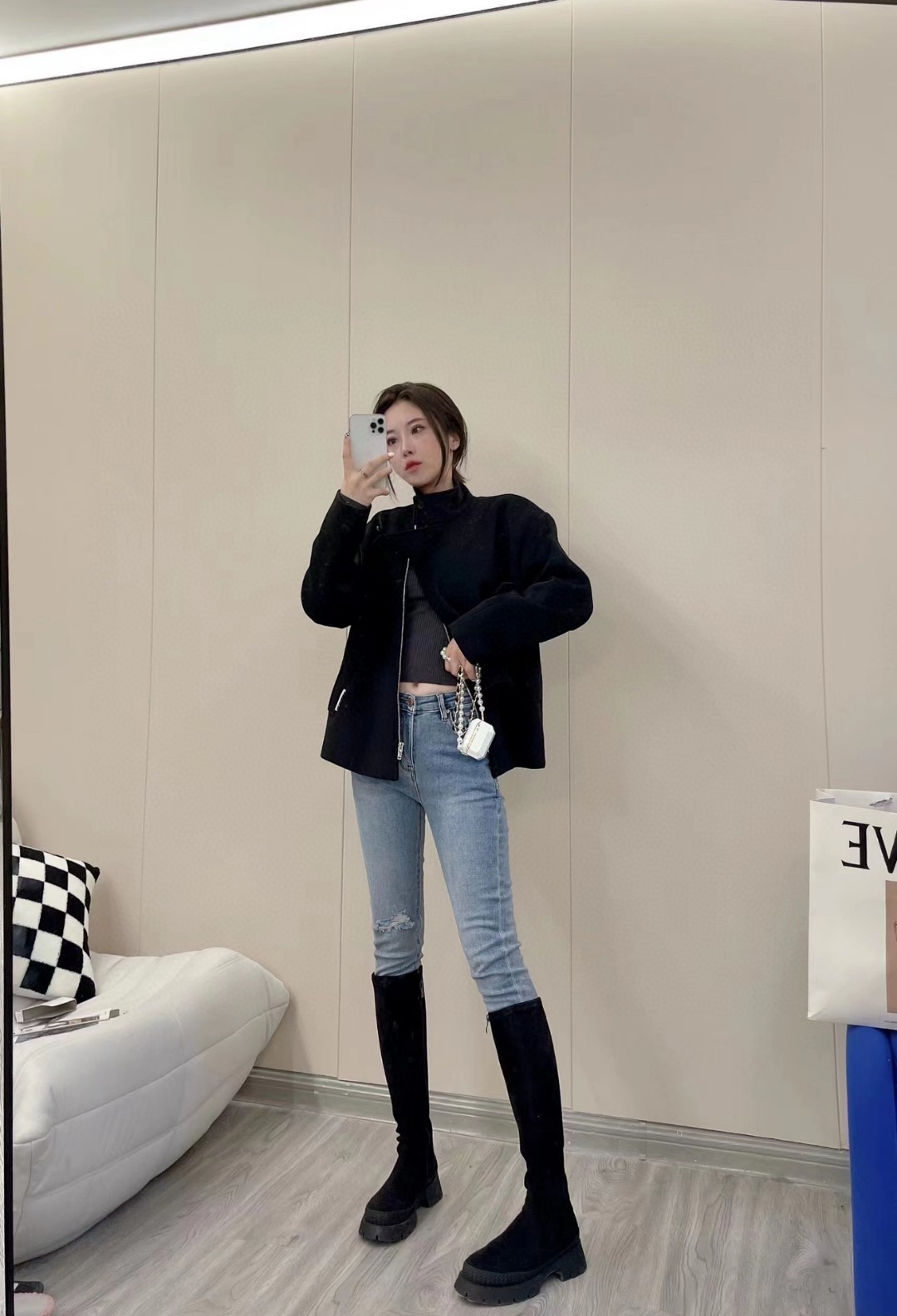 JILSANDER羊毛短款大衣外套.